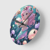 Horloge murale de sirène et méduse modifiable (Angle)