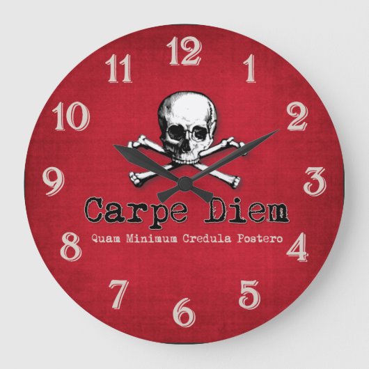 Horloge murale de style gothique Carpe Diem (Recto)