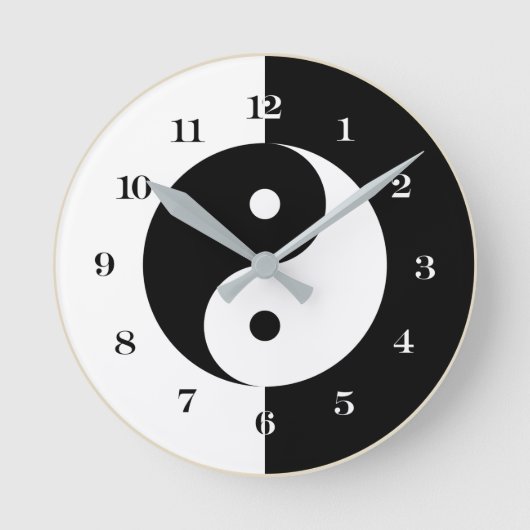 Horloge murale de style Yin et Yang en noir et bla (Recto)