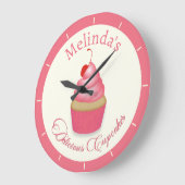 Horloge murale de succulents cupcakes (Angle)