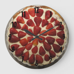 Horloge murale de tarte crème de fraise