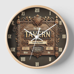 Horloge murale de taverne médiévale personnalisabl