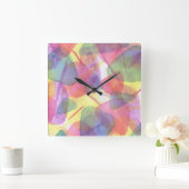 Horloge murale de texture d'aquarelle brillante (Maison)