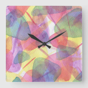Horloge murale de texture d'aquarelle brillante