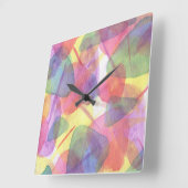 Horloge murale de texture d'aquarelle brillante (Angle)