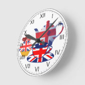 Horloge murale de Thé-temps d'Union Jack (Angle)