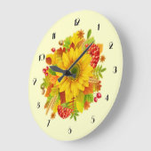Horloge murale de tournesol d'automne (Angle)