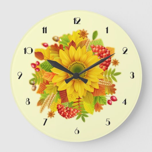 Horloge murale de tournesol d'automne (Recto)