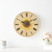 Horloge murale de Tournesol Foncé Chevron (Maison)