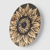 Horloge murale de tournesol gris (Angle)