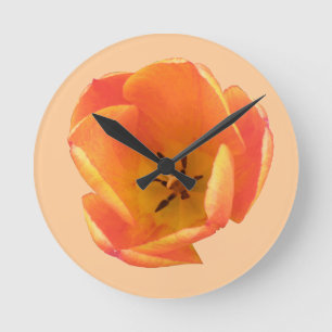 Horloge murale de Tulipe orange