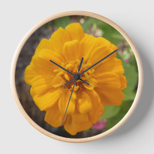 Horloge murale de Zinnia Flower