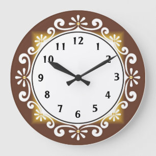 Horloge murale décorative : : Cadre Brown