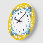 Horloge murale décorative ::Cadre jaune (Angle)