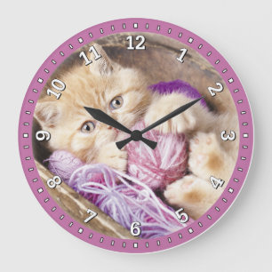 Horloge murale décorative de chaton