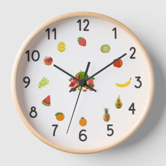 « Horloge murale décorative de cuisine aux fruits 