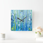 Horloge murale décorative de musique bleue (Maison)