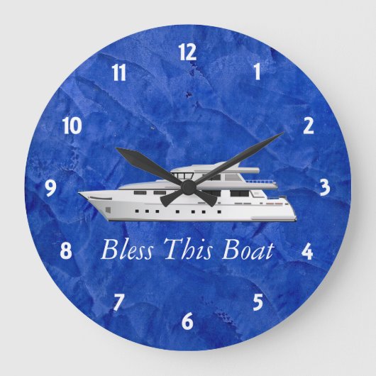 Horloge murale Deep Blue Bless This Boat (Recto)