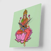 Horloge murale déesse Lakshmi (Angle)