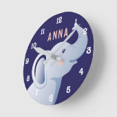Horloge murale d'éléphants personnalisée (Angle)