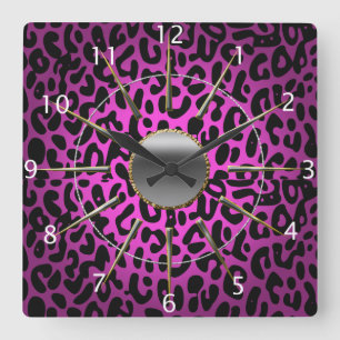 Horloge murale d'empreinte de léopard