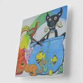 Horloge murale des animaux Abstraits (Angle)