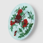 Horloge murale des antis et des roses rouges (Angle)