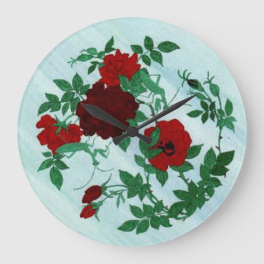 Horloge murale des antis et des roses rouges (Recto)