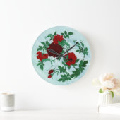 Horloge murale des antis et des roses rouges (Maison)