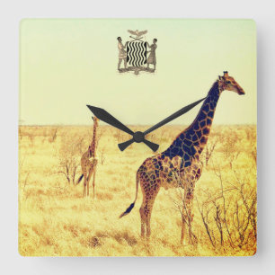 Horloge murale des Carrés Vintages de Zambie