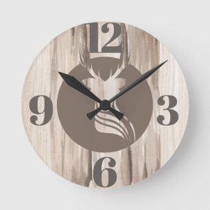 Horloge murale des cerfs, 20,3 cm en acrylique ron