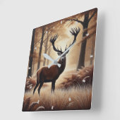 Horloge murale des cerfs d'automne (Angle)