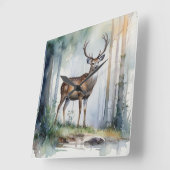 Horloge murale des cerfs de forêt (Angle)