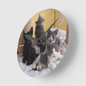Horloge murale des chatons mignons (Angle)