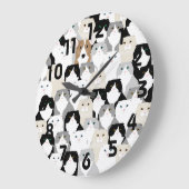 Horloge murale des chats et des chiens (Angle)