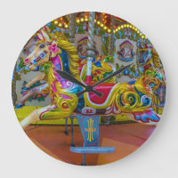 Horloge murale des chevaux de carrousel