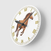 Horloge murale des chevaux de la baie Galloping (Angle)