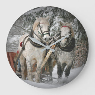 Horloge murale des Chevaux de Noël