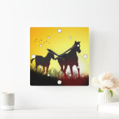 Horloge murale des chevaux du matin (Maison)