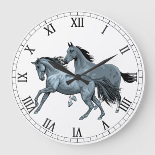 Horloge murale des chevaux peints