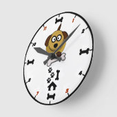 Horloge murale des chiens et des os (Angle)