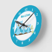 Horloge murale des Chouettes Bleues (Angle)
