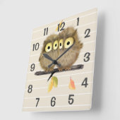 Horloge murale des Chouettes personnalisées (Angle)