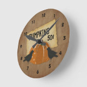 Horloge murale des citrouilles et des corbeaux (Angle)