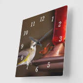 Horloge murale des colibris à gorge rubis (Angle)