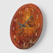 Horloge murale des colibris de rouille (Angle)