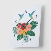Horloge murale des colibris et des fleurs (Angle)