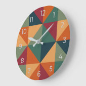 Horloge murale des couleurs géométriques rétro (Angle)
