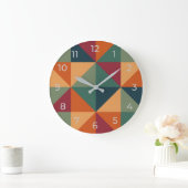 Horloge murale des couleurs géométriques rétro (Maison)