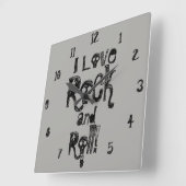 Horloge murale des crânes de roche et de roulement (Angle)